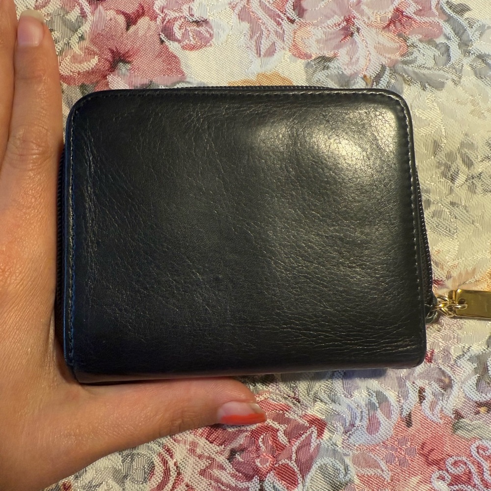 DKNY Black Leather Zip Wallet